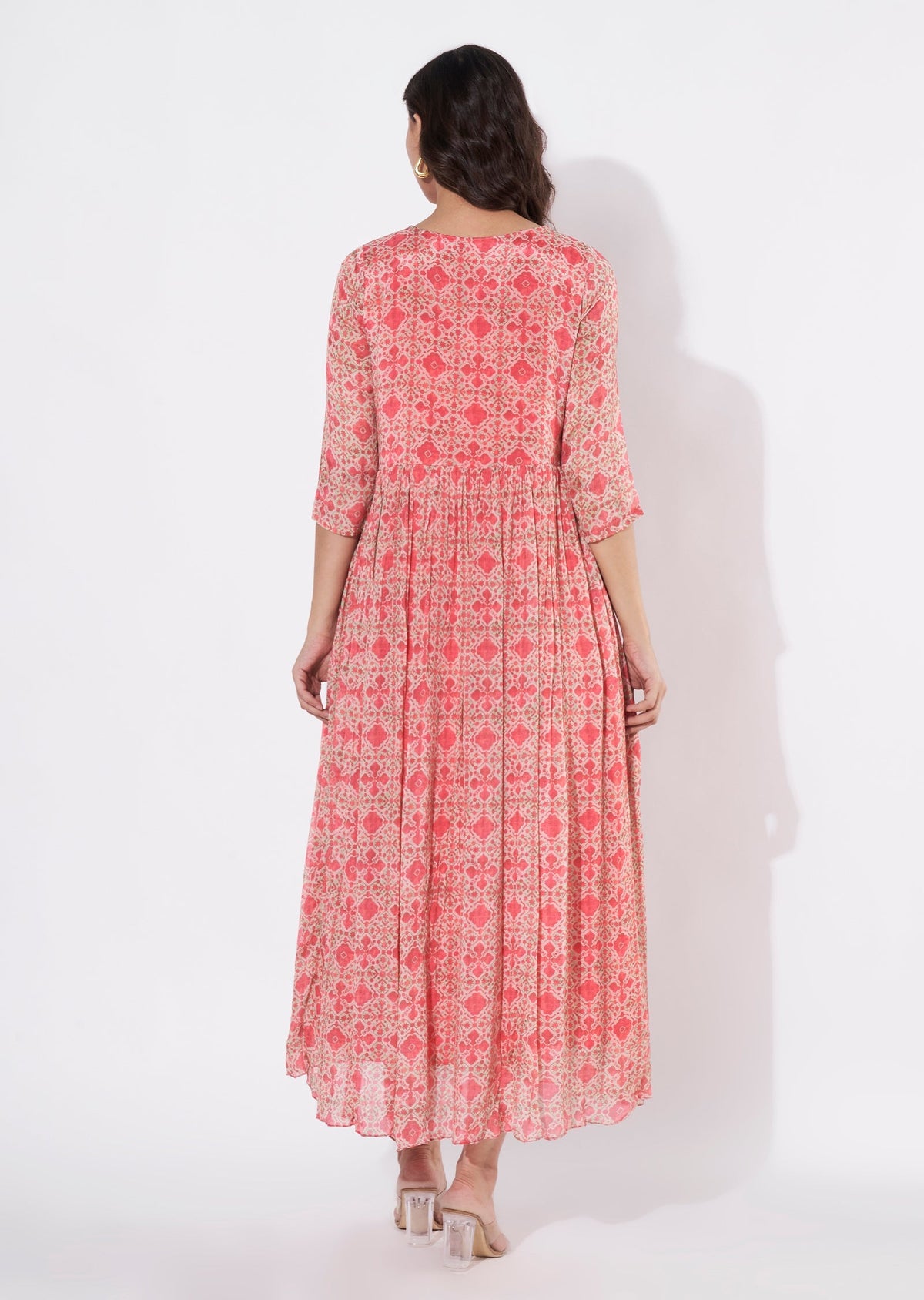 Pink Chinnon Long kurti