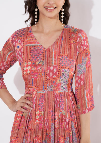Rust Chinnon Long kurti