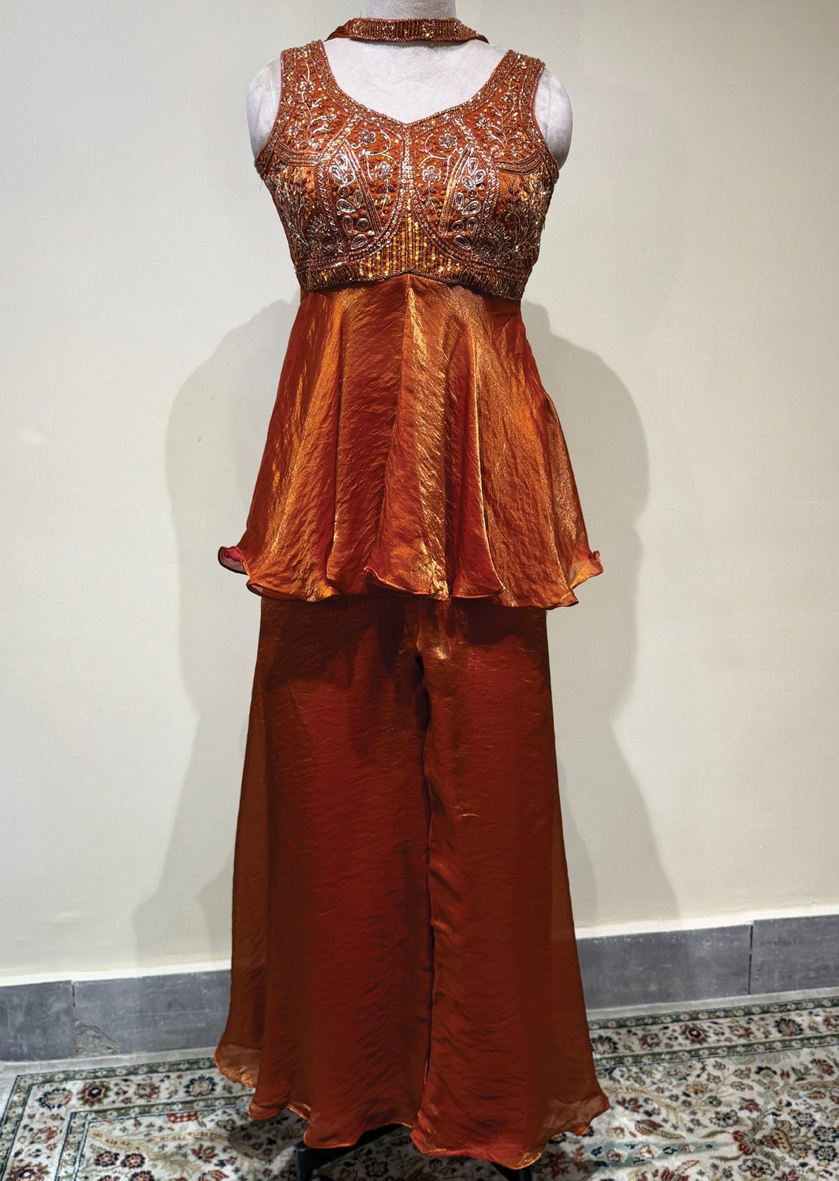 Rust Sharara Set