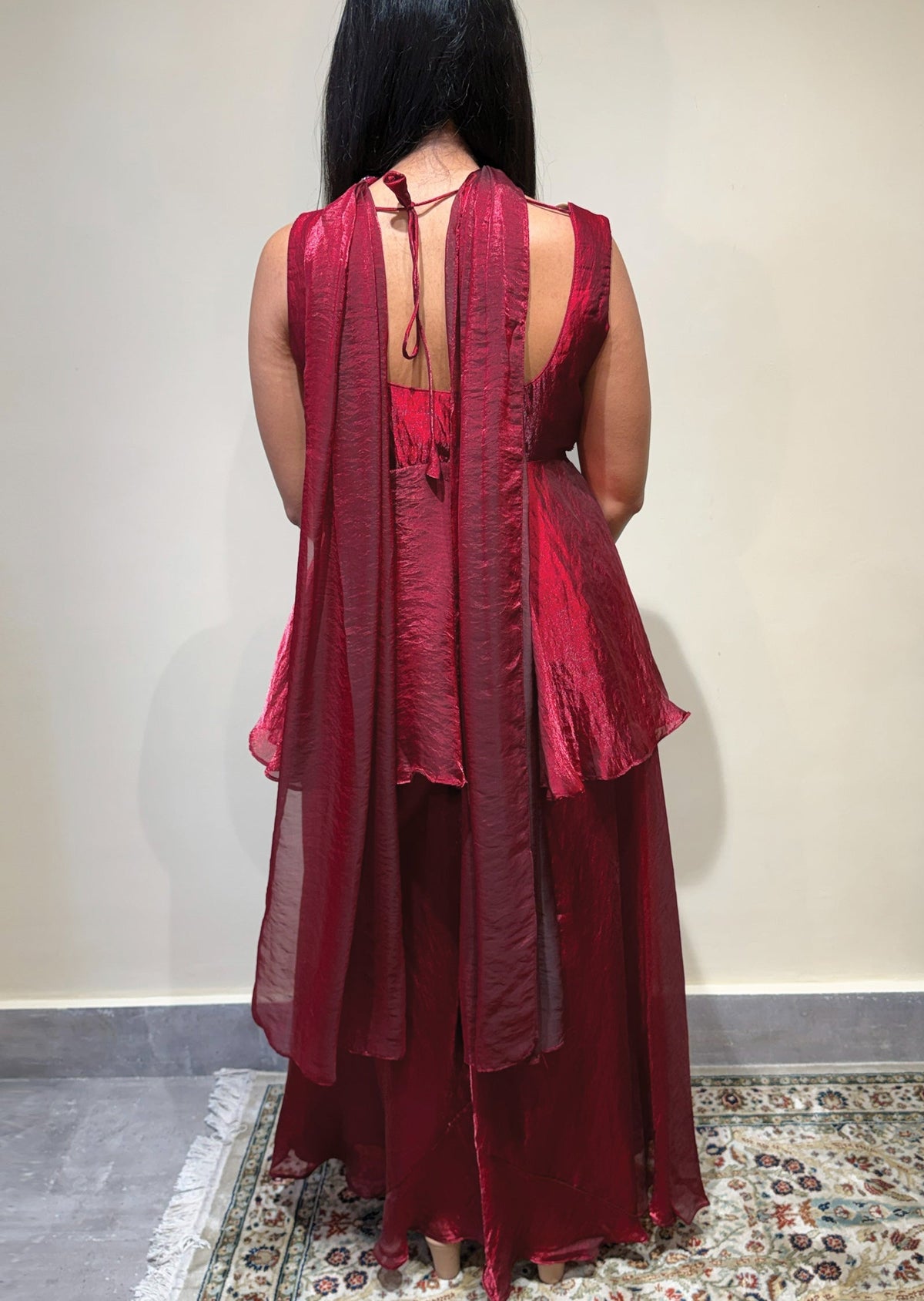 Maroon Sharara Set