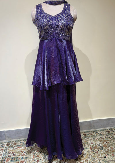 Purple Sharara Set