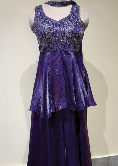 Purple Sharara Set