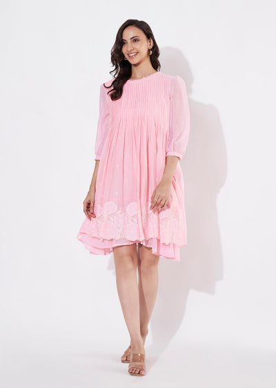 Light Pink Cotton Frock style kurti