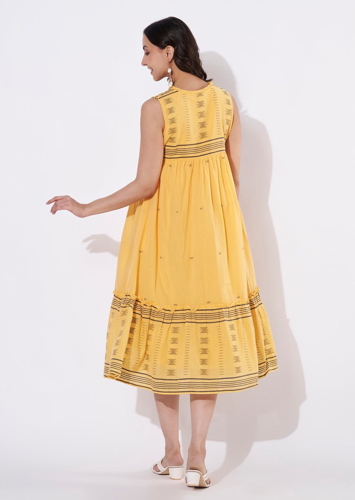 Light Mustard Cotton Frock style kurti