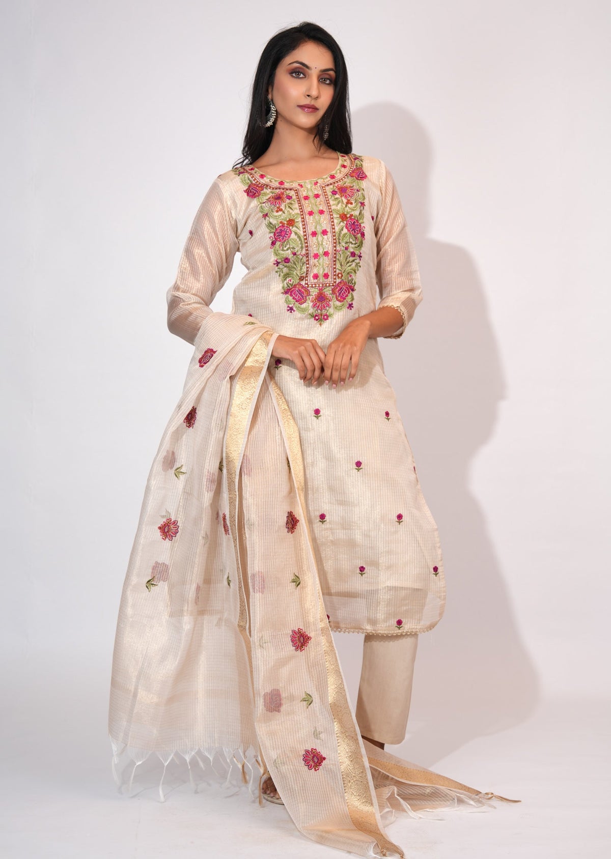 Beige Kota Straight cut suit