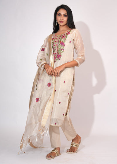 Beige Kota Straight cut suit