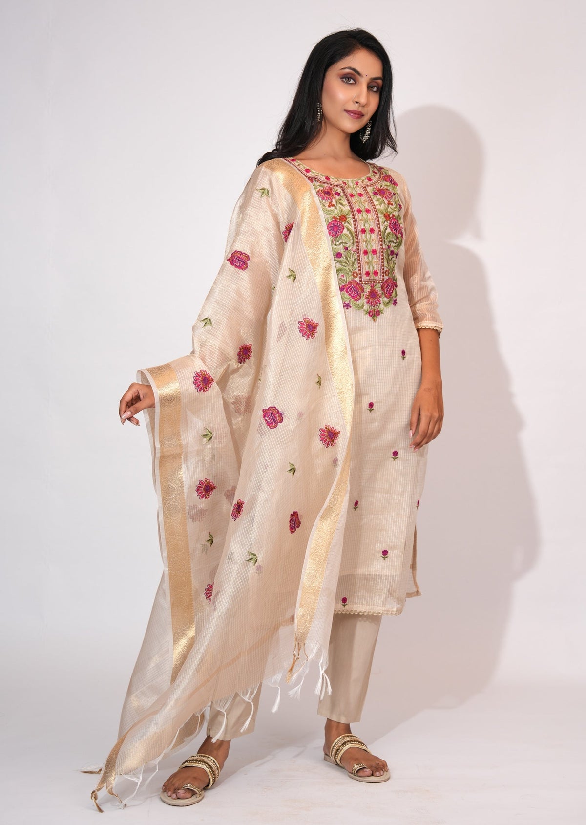 Beige Kota Straight cut suit
