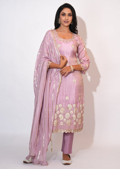 Light Pink Tissue Straight cut suit