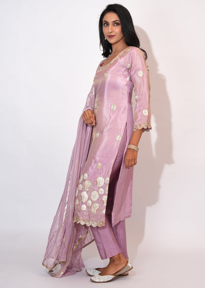 Light Pink Tissue Straight cut suit