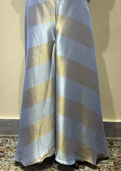 Grey Tissue Indowestern set