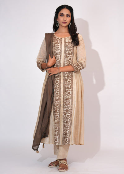 Natural Chanderi Anarkali suit