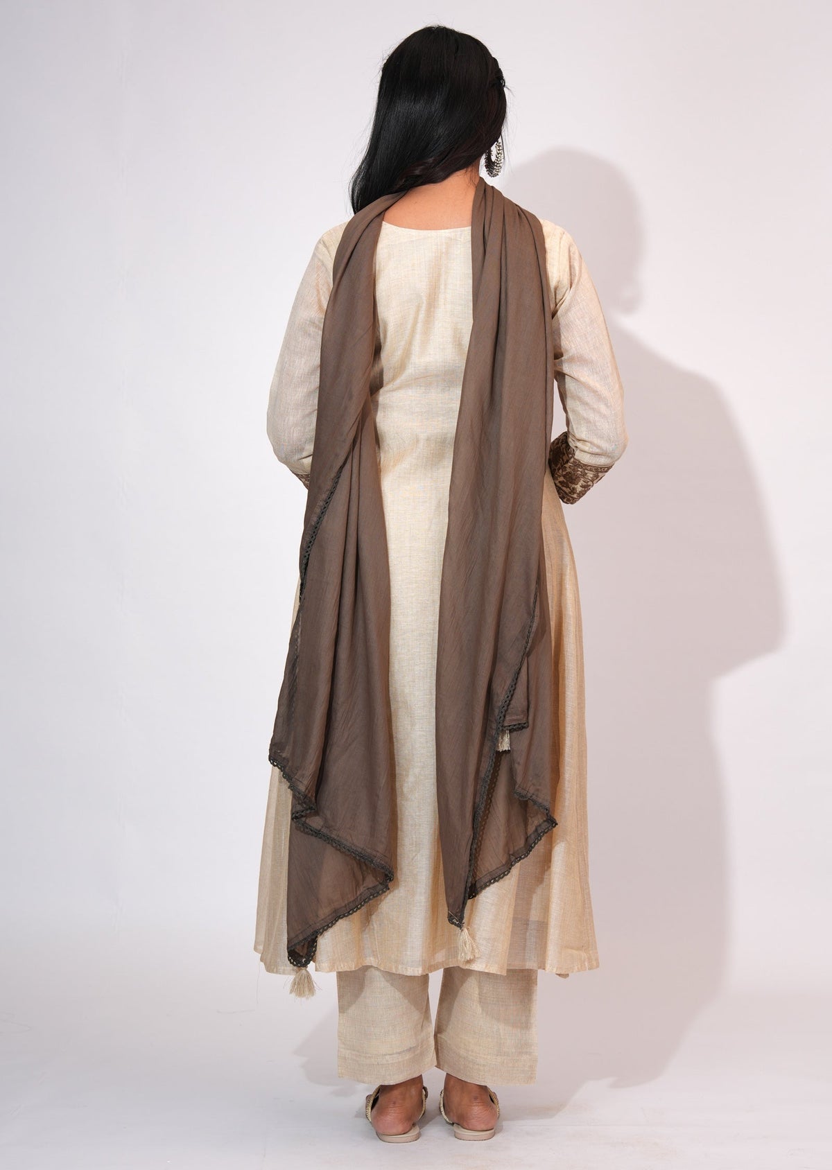 Natural Chanderi Anarkali suit