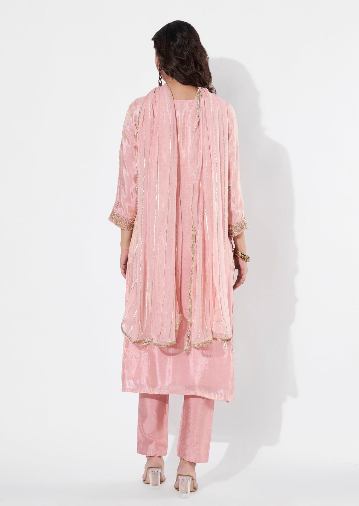 Light Pink Tissue Straight cut suit