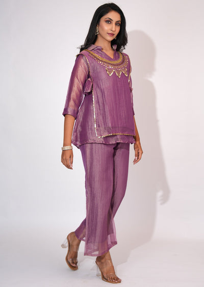Purple Salsa Fusion wear kurti set