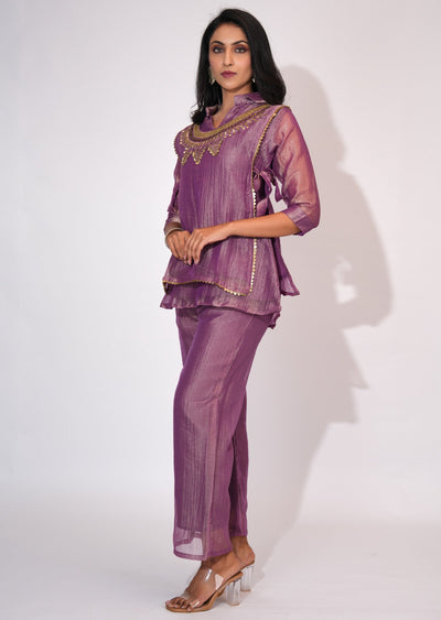Purple Salsa Fusion wear kurti set