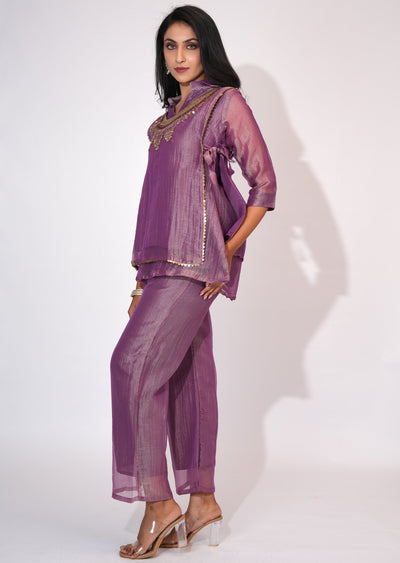 Purple Salsa Fusion wear kurti set