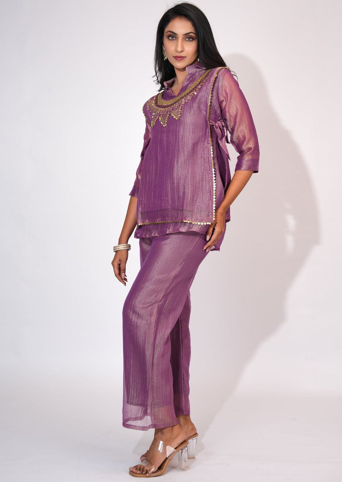 Purple Salsa Fusion wear kurti set