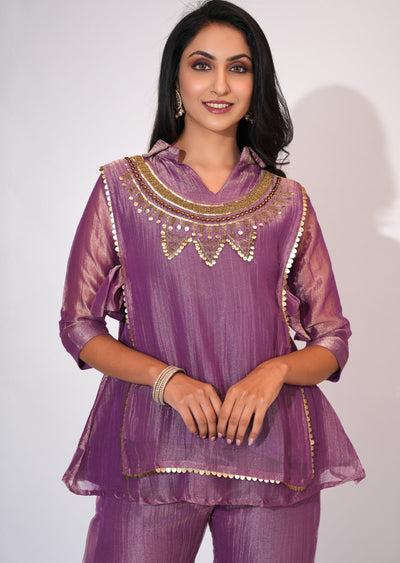 Purple Salsa Fusion wear kurti set