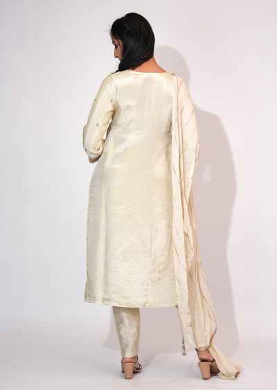 Cream Tissue Straight cut suit