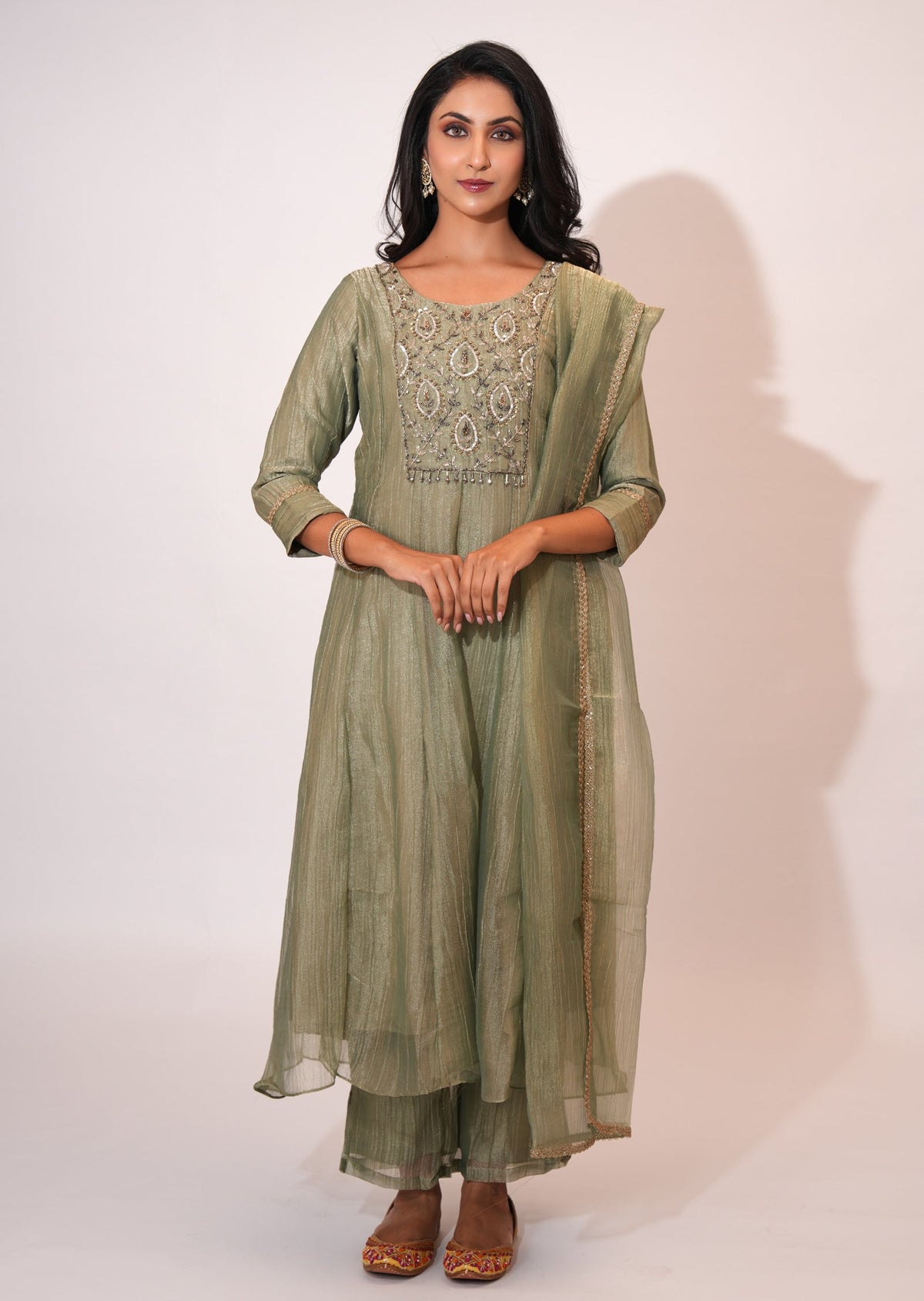 Dusty Cream Salsa Anarkali suit