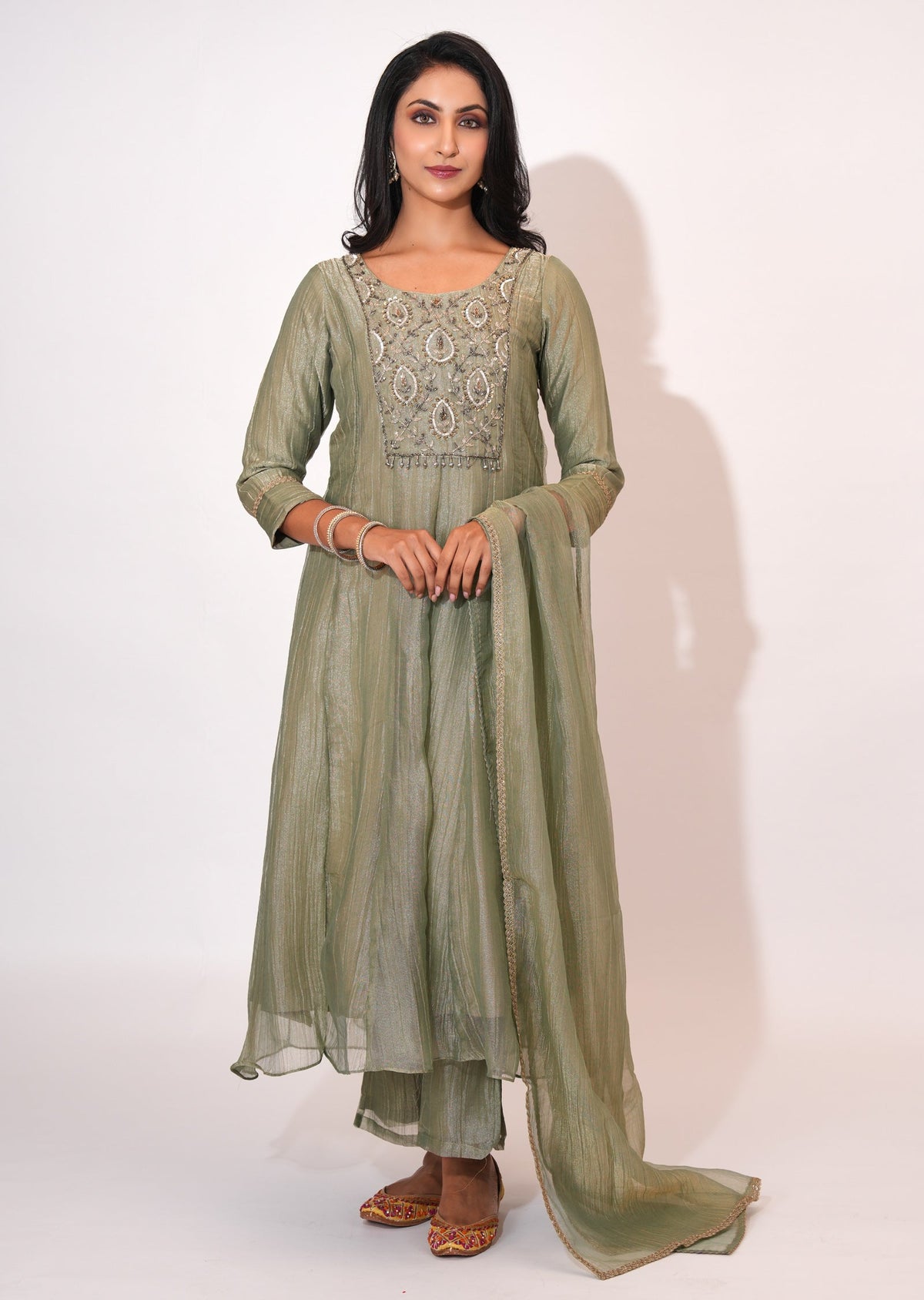 Dusty Cream Salsa Anarkali suit