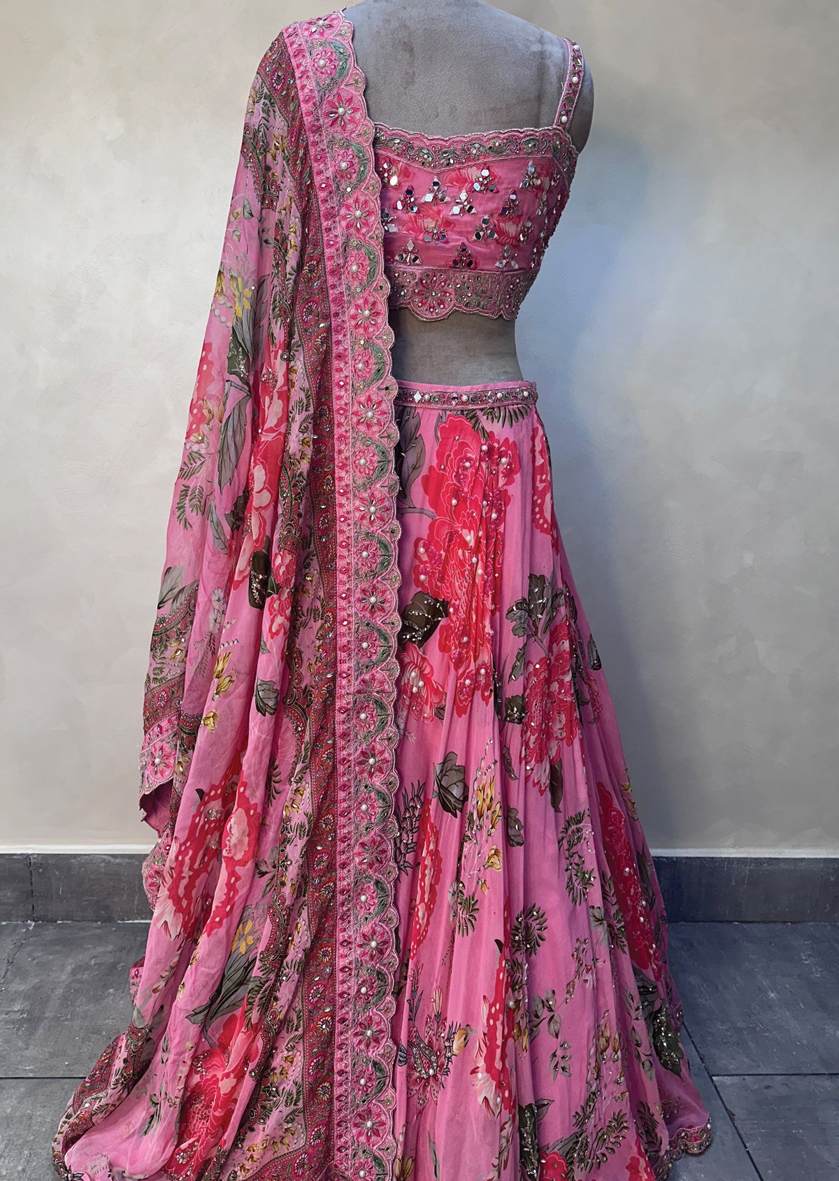 Light Pink Georgette Lehenga set