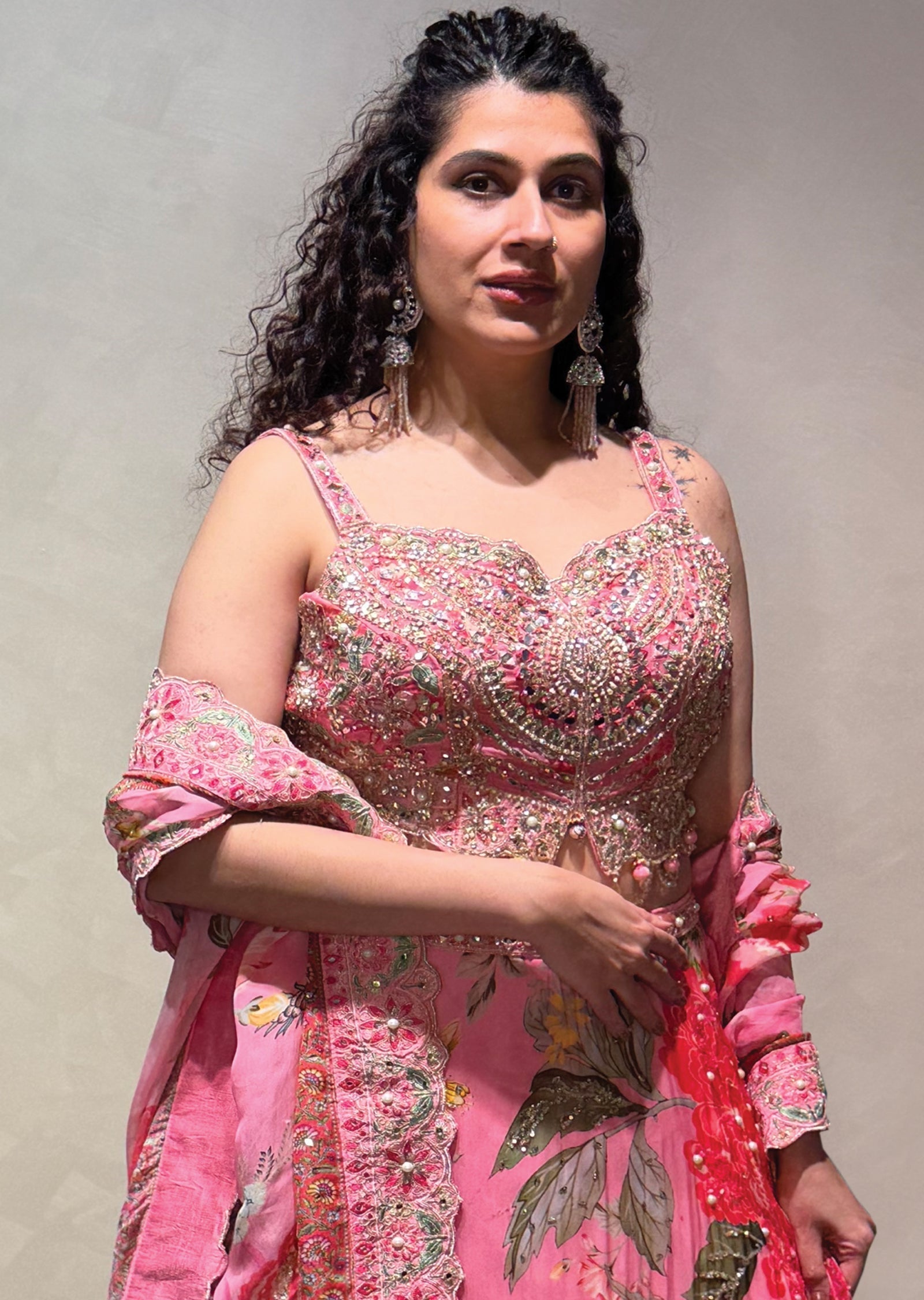 Light Pink Georgette Lehenga set