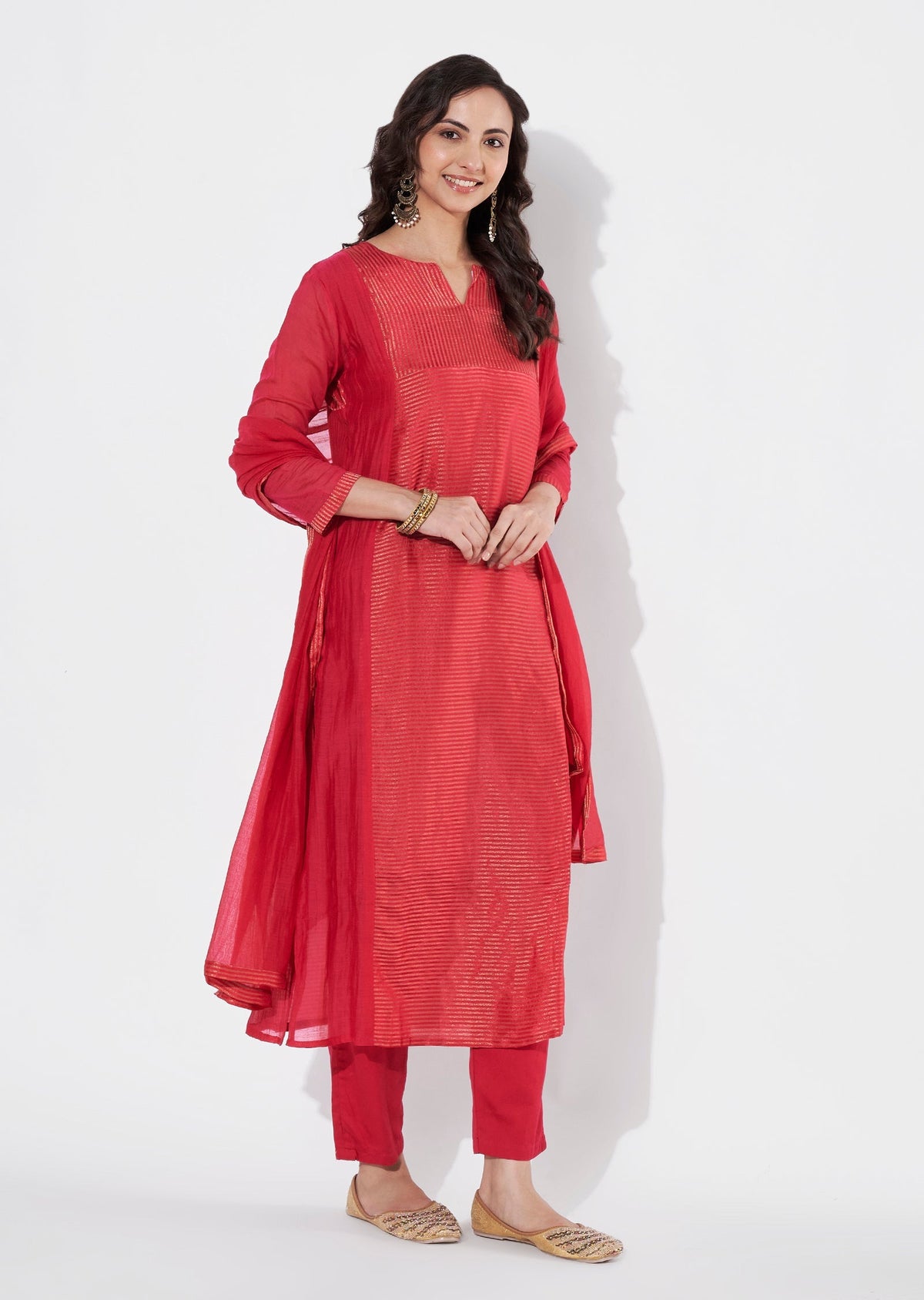Rani Pink Tissue Straight cut suit