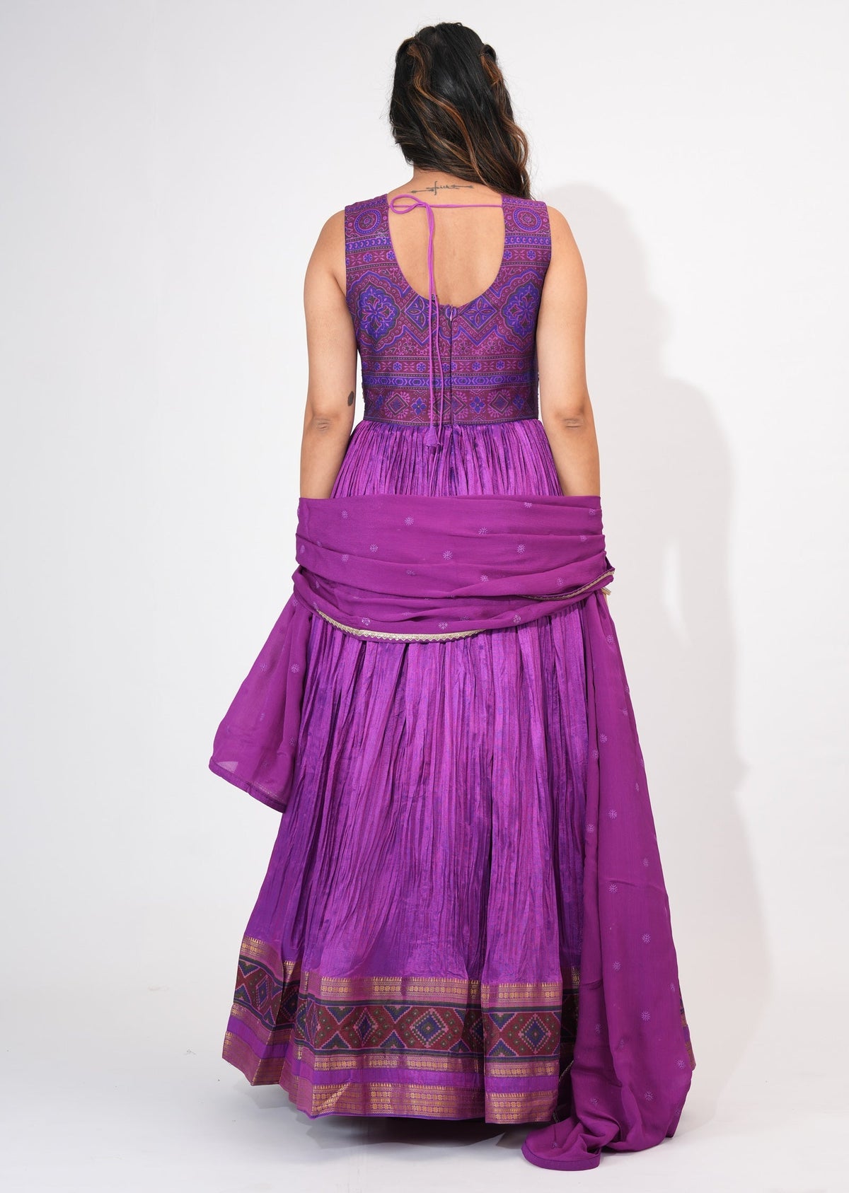 Purple Silk Anarkali Suit