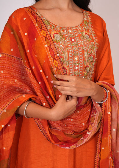 Rust Russian Silk Straight cut suit