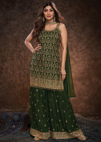 Green Silk gharara