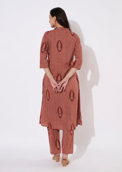 Maroon Cotton Kurti set