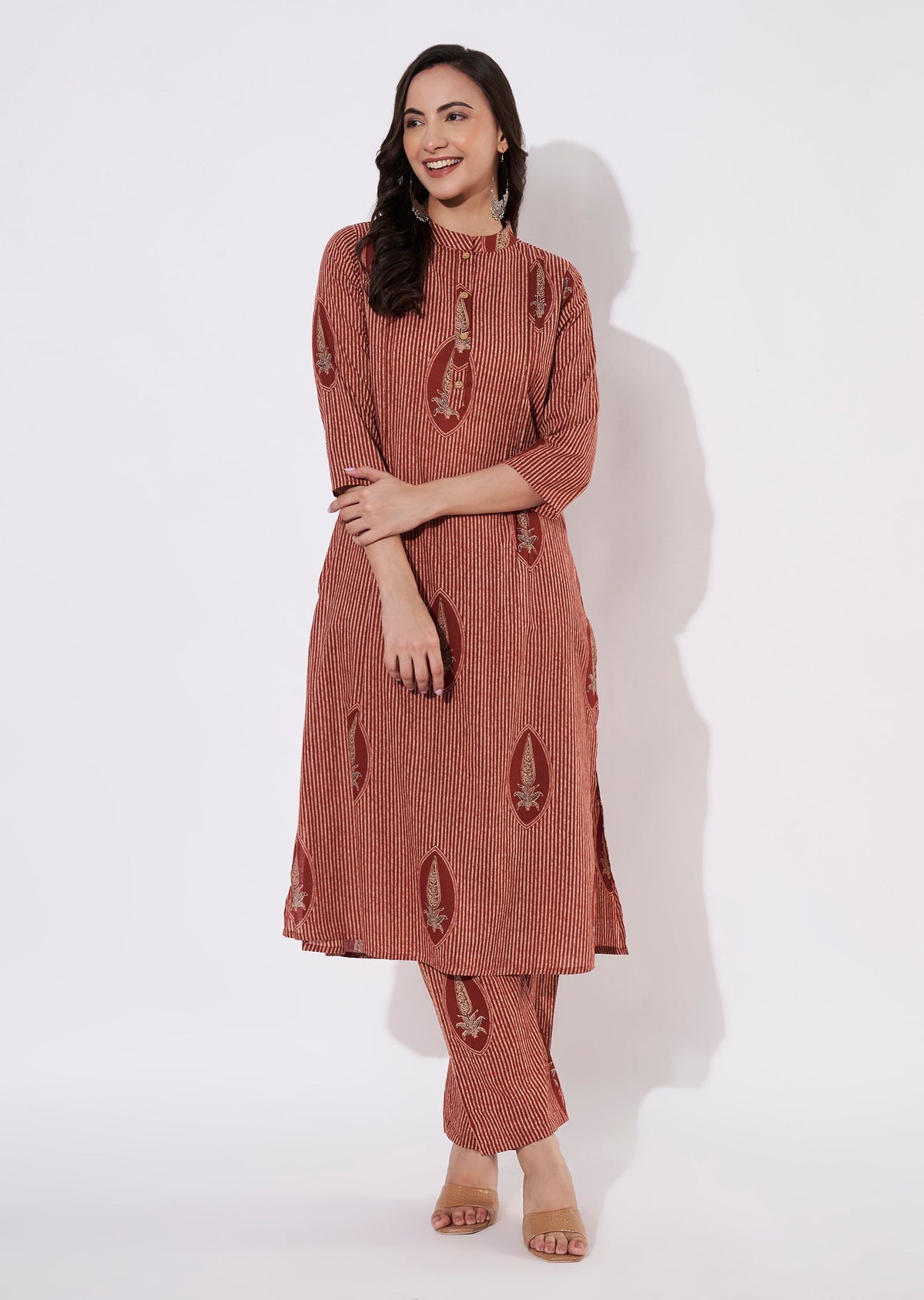 Maroon Cotton Kurti set