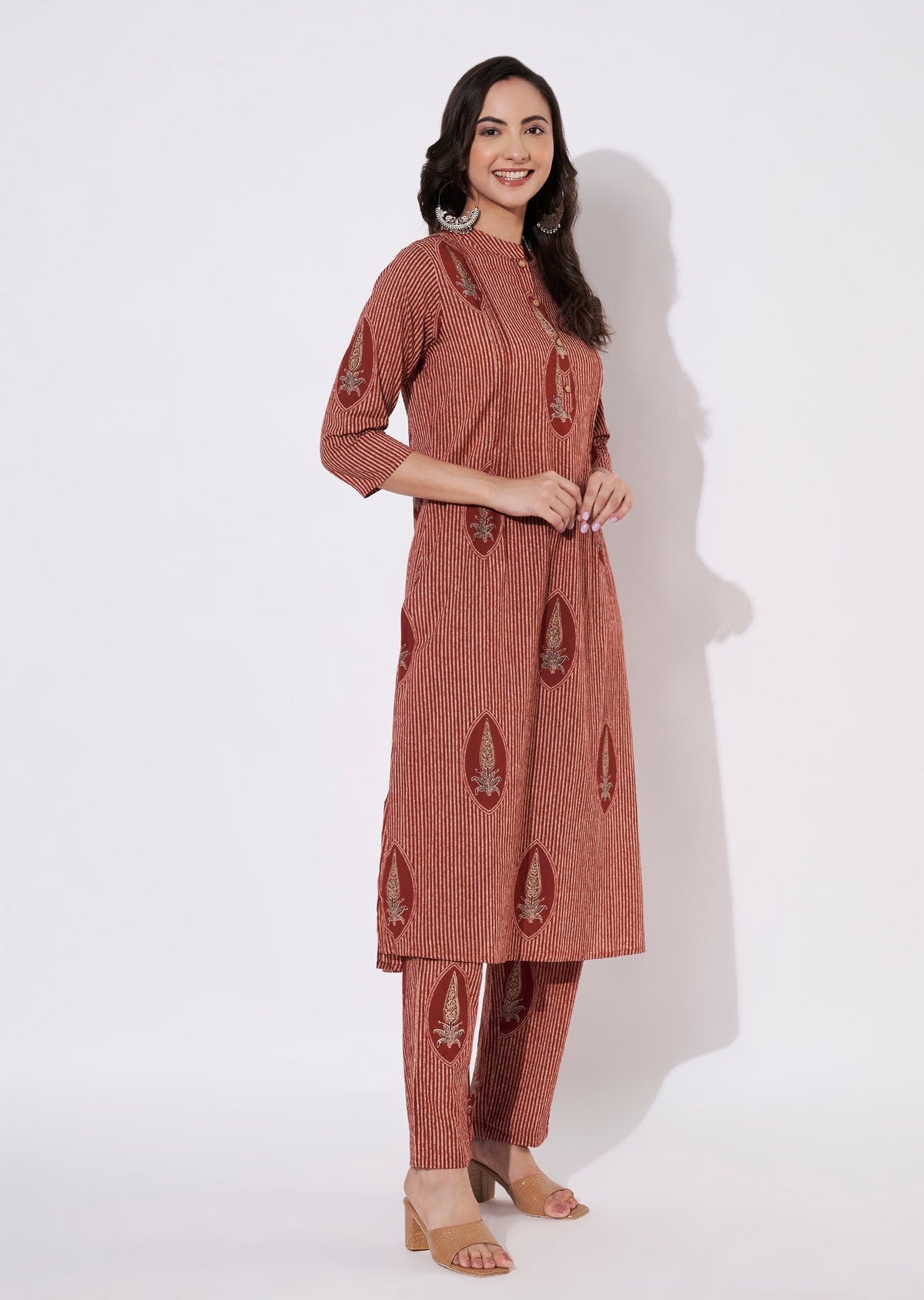 Maroon Cotton Kurti set