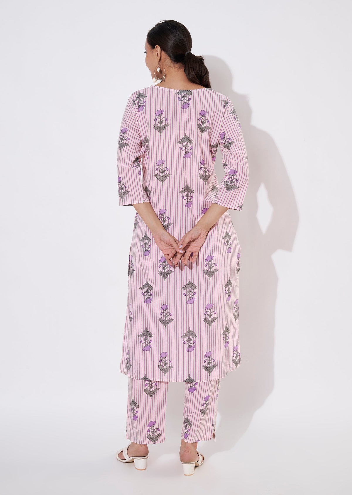 Pink Cotton Kurti set