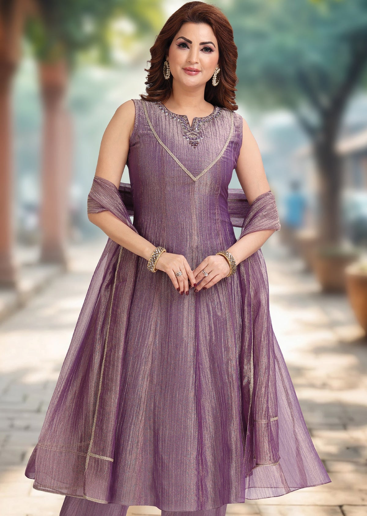 Purple Salsa Anarkali suit
