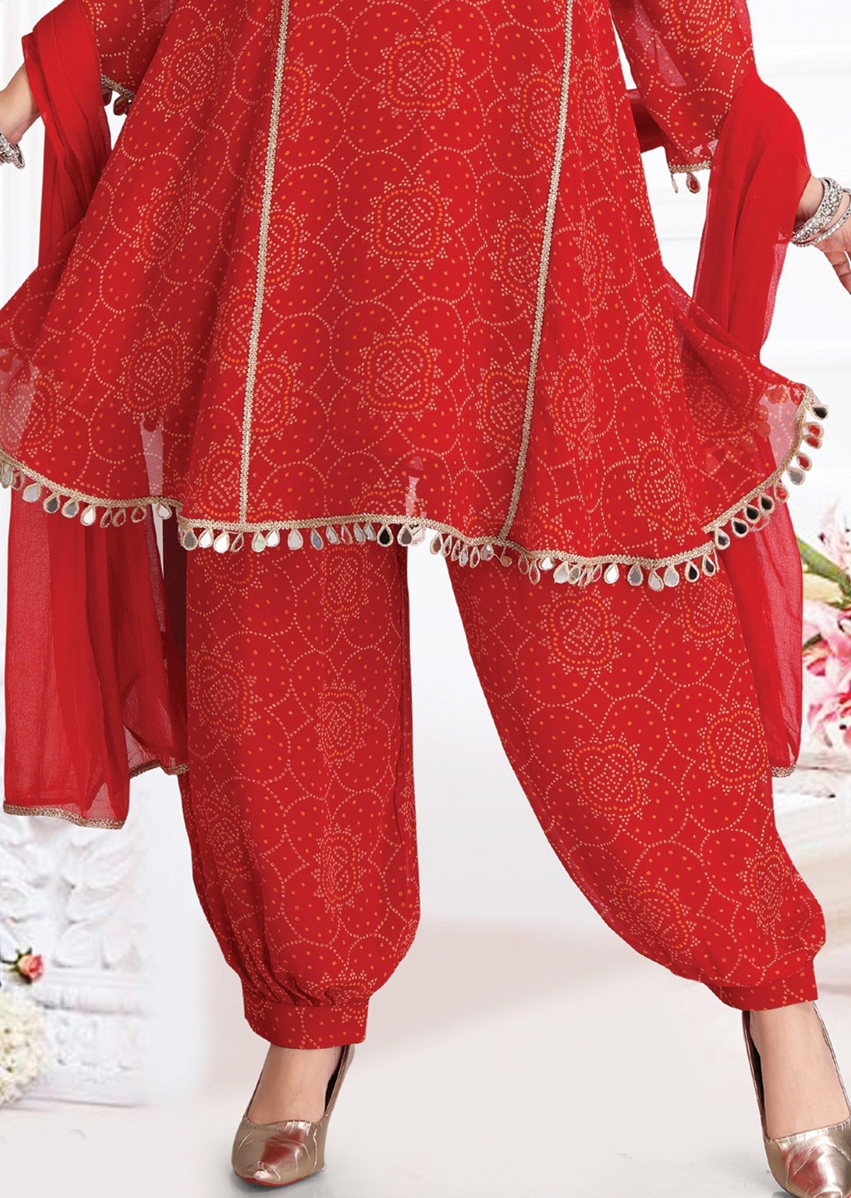 Red Georgette Anarkali suit