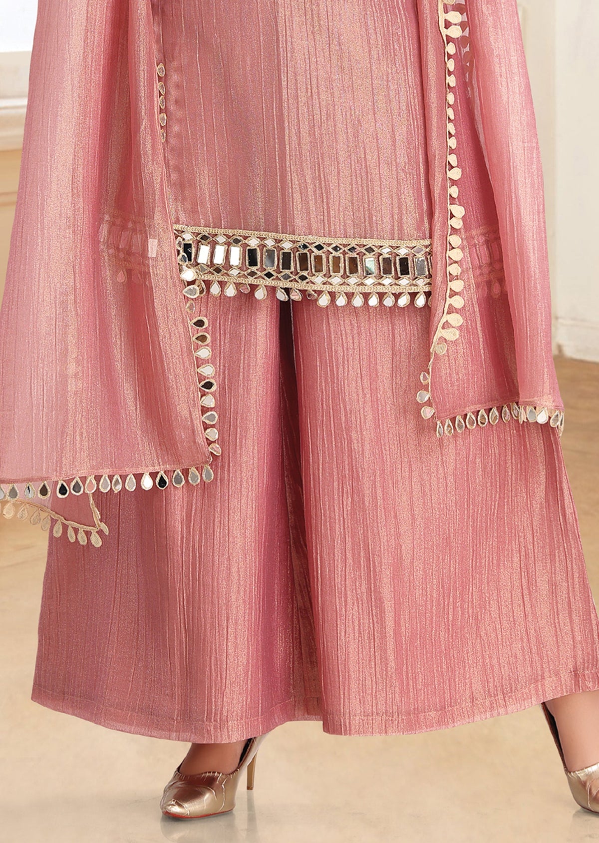 Peach Salsa Palazzo Set