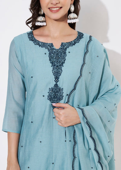 Dusty Green Gold Anarkali suit