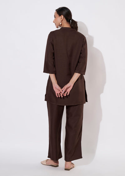 Brown Polynesian Short Kurti set