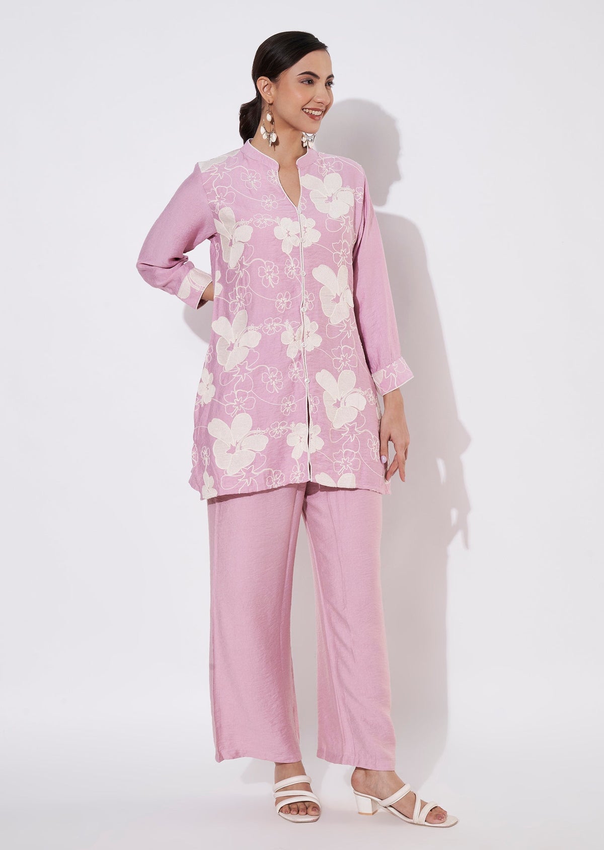 Pink Polynesian Shirt Set