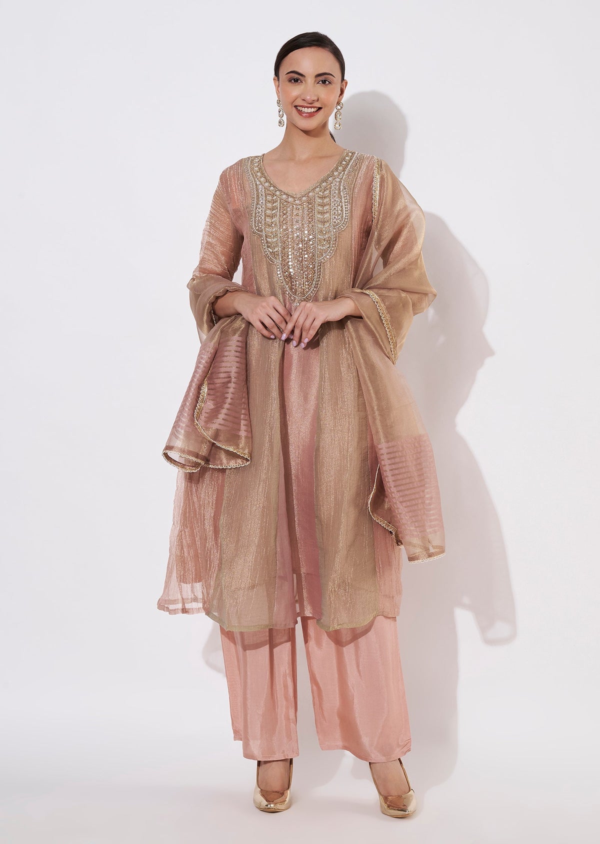 Light Peach Salsa Anarkali suit