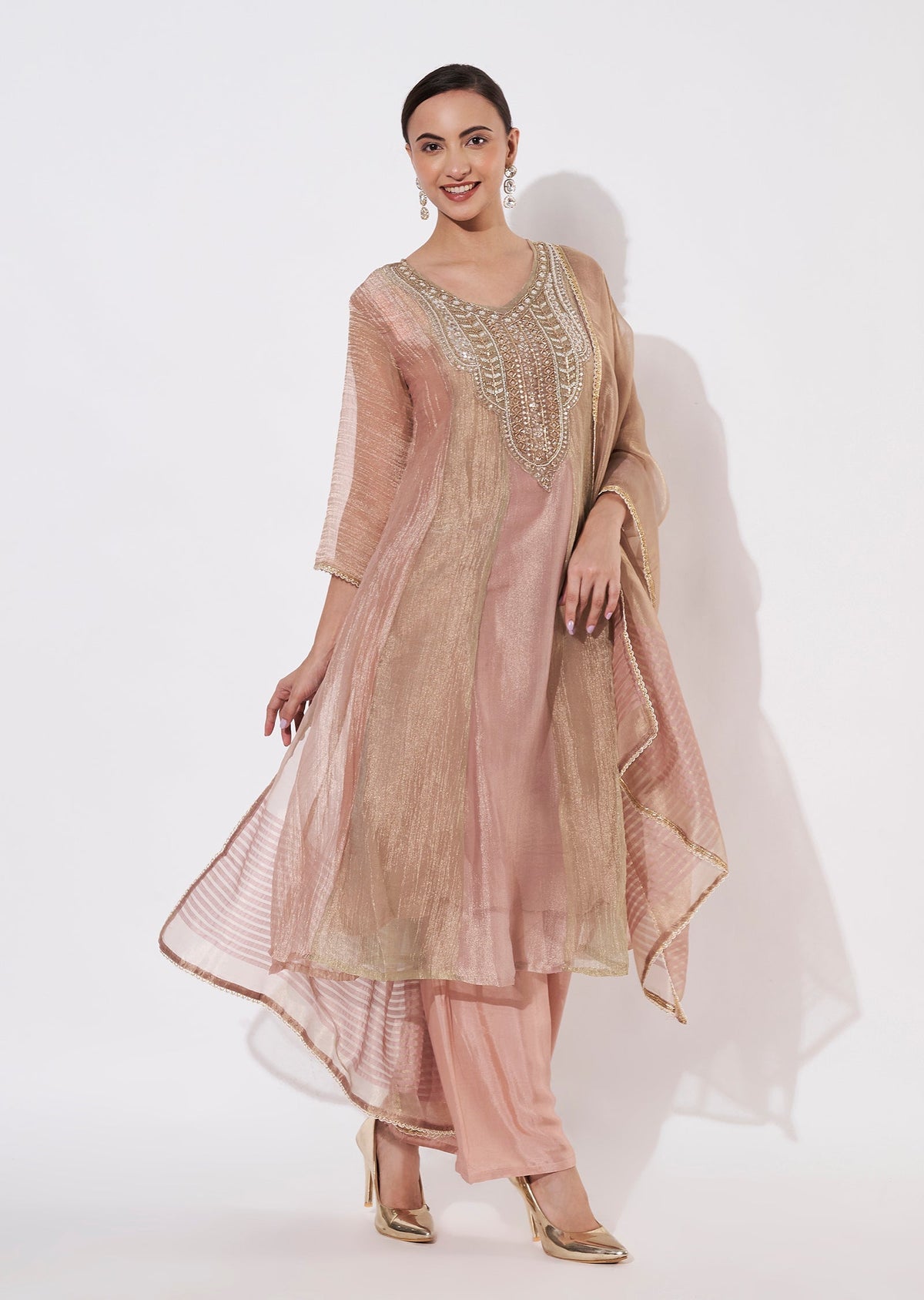 Light Peach Salsa Anarkali suit