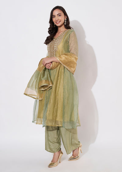 Pista Green Salsa Anarkali suit