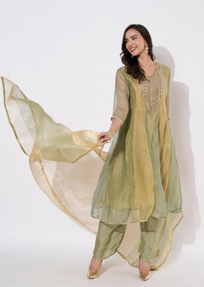 Pista Green Salsa Anarkali suit