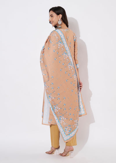 Dark Mustard Cotton Straight cut suit