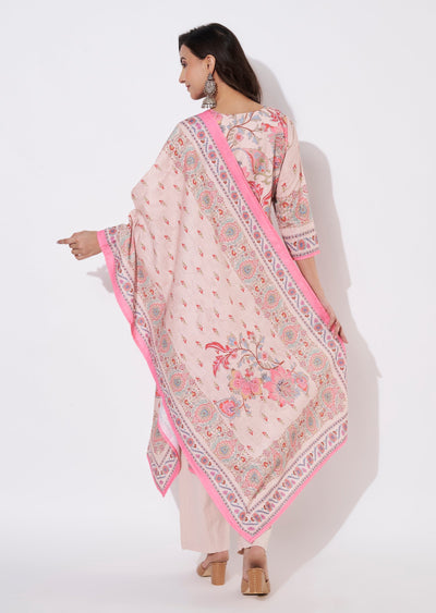 Dusty Peach Cotton Straight cut suit