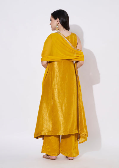 Mustard Silk Anarkali Suit