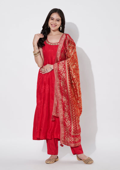Pink Silk Anarkali Suit