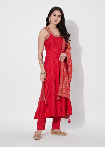 Pink Silk Anarkali Suit